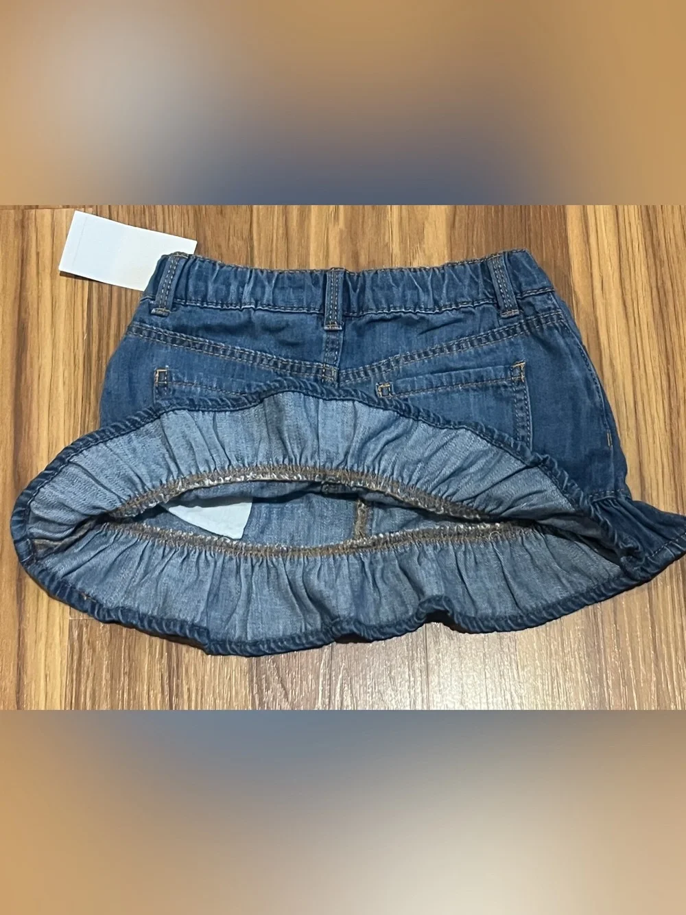 NWT OshKosh B'gosh Toddler Girl Ruffle Denim Skirt Blue Jean Mini Size 24M